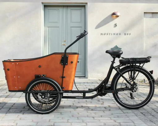 AMCargoBikes Ultimate Harmony Cargo Electric Tricycle – Black/Woodgrain – Updated Model